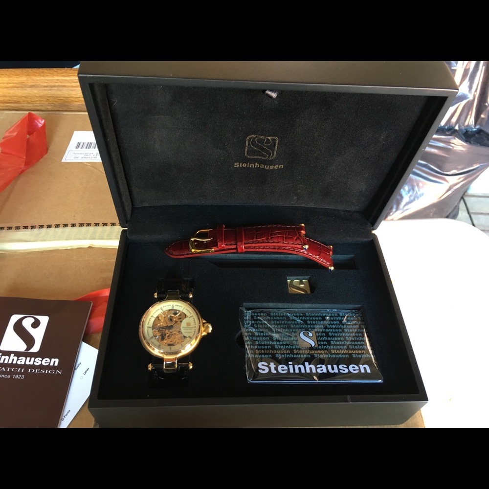 Steinhausen Skeleton gold watch